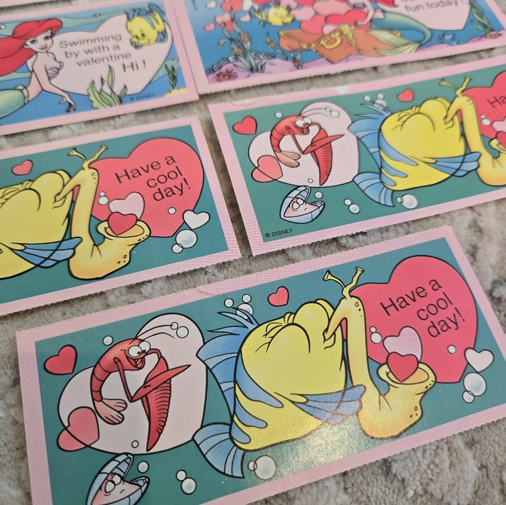 9 Vintage 1990s Disney The Little Mermaid Valentine's Day Cards With Envelopes
